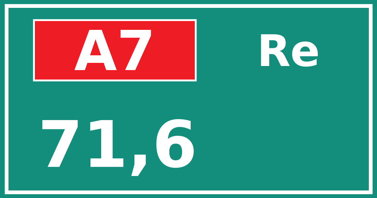 Hectometerbord A7 71,6 zijde Re