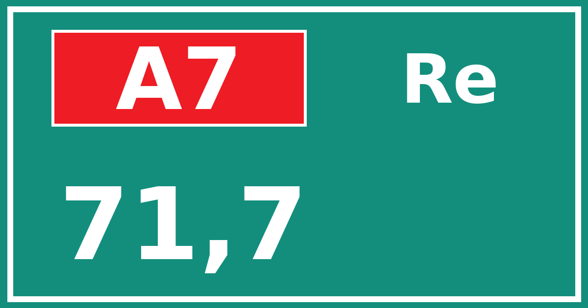 Hectometerbord A7 71,7 zijde Re