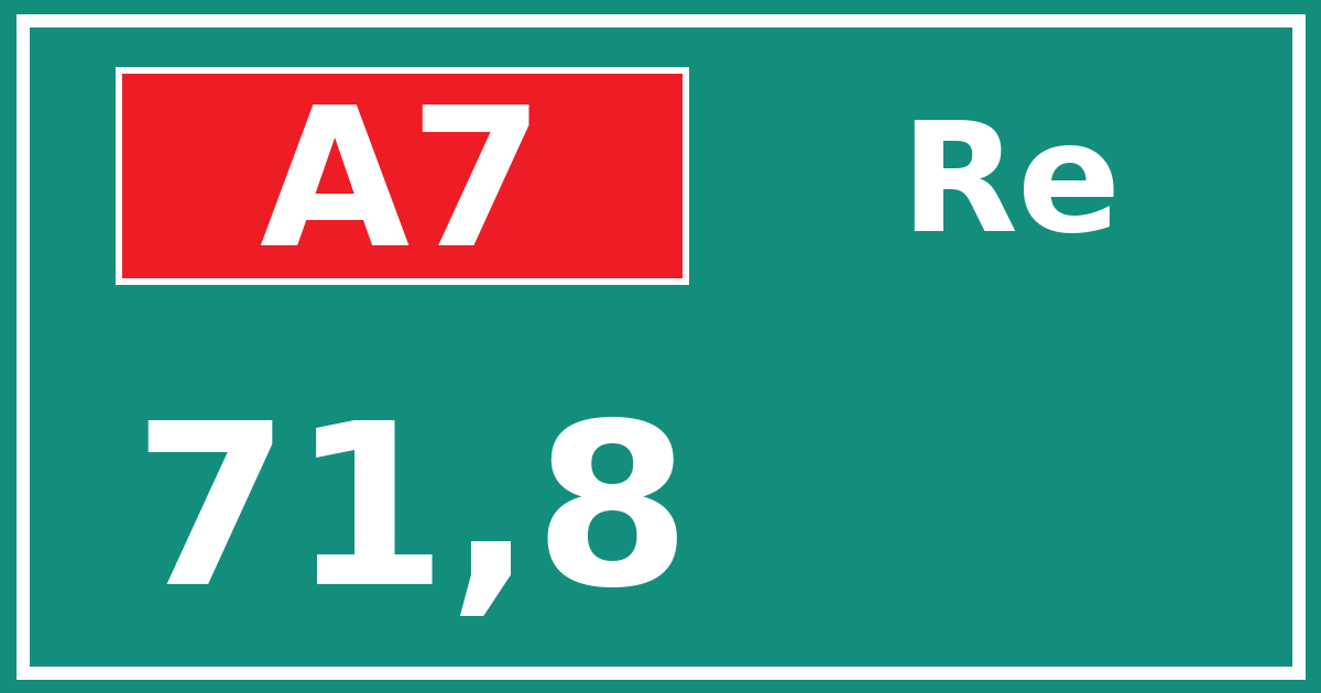 Hectometerbord A7 71,8 zijde Re