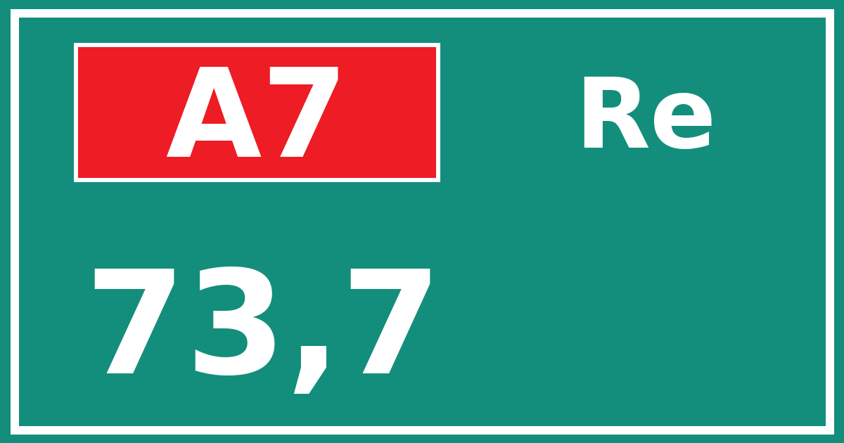 Hectometerbord A7 73,7 zijde Re
