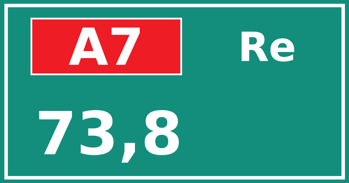 Hectometerbord A7 73,8 zijde Re