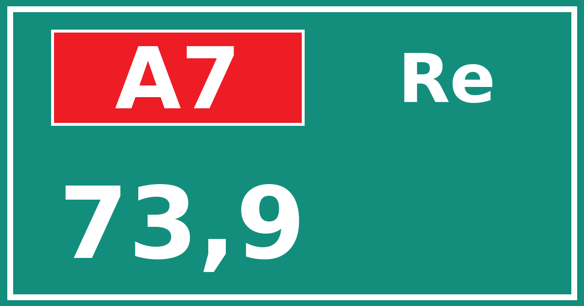 Hectometerbord A7 73,9 zijde Re