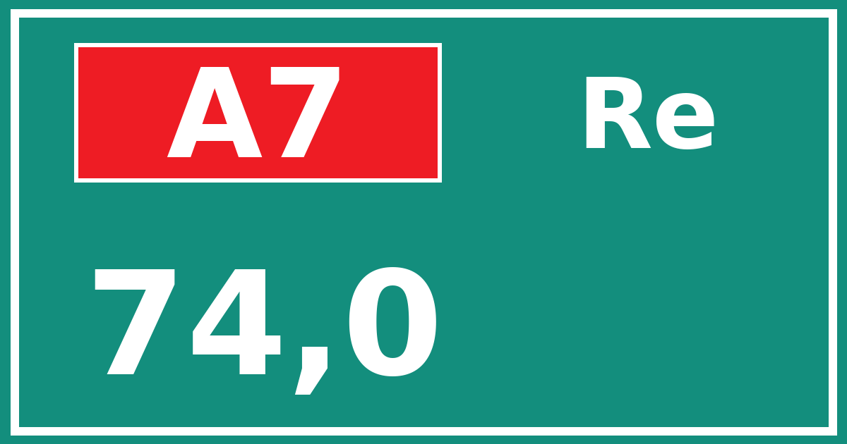 Hectometerbord A7 74,0 zijde Re