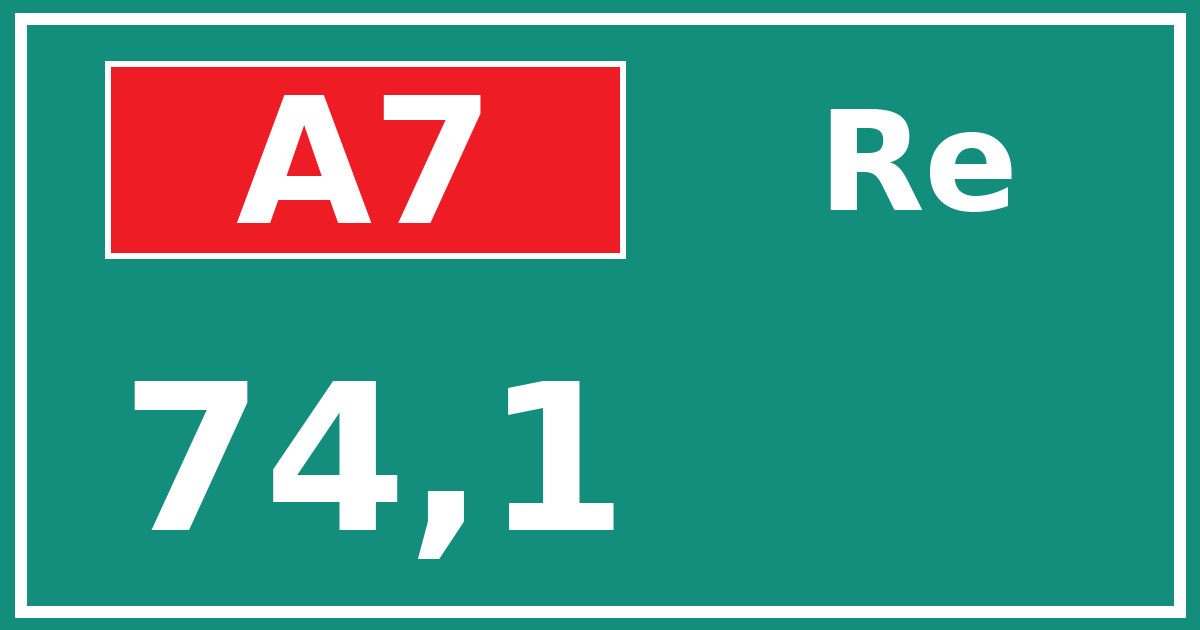 Hectometerbord A7 74,1 zijde Re