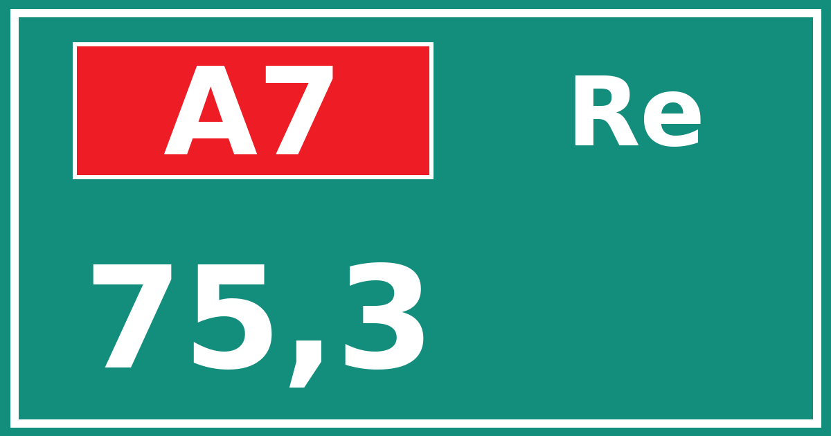 Hectometerbord A7 75,3 zijde Re