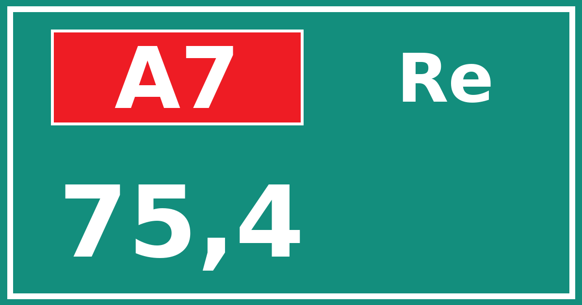Hectometerbord A7 75,4 zijde Re