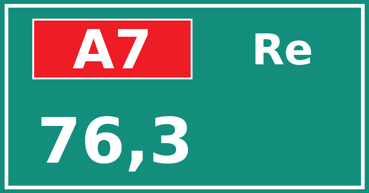 Hectometerbord A7 76,3 zijde Re