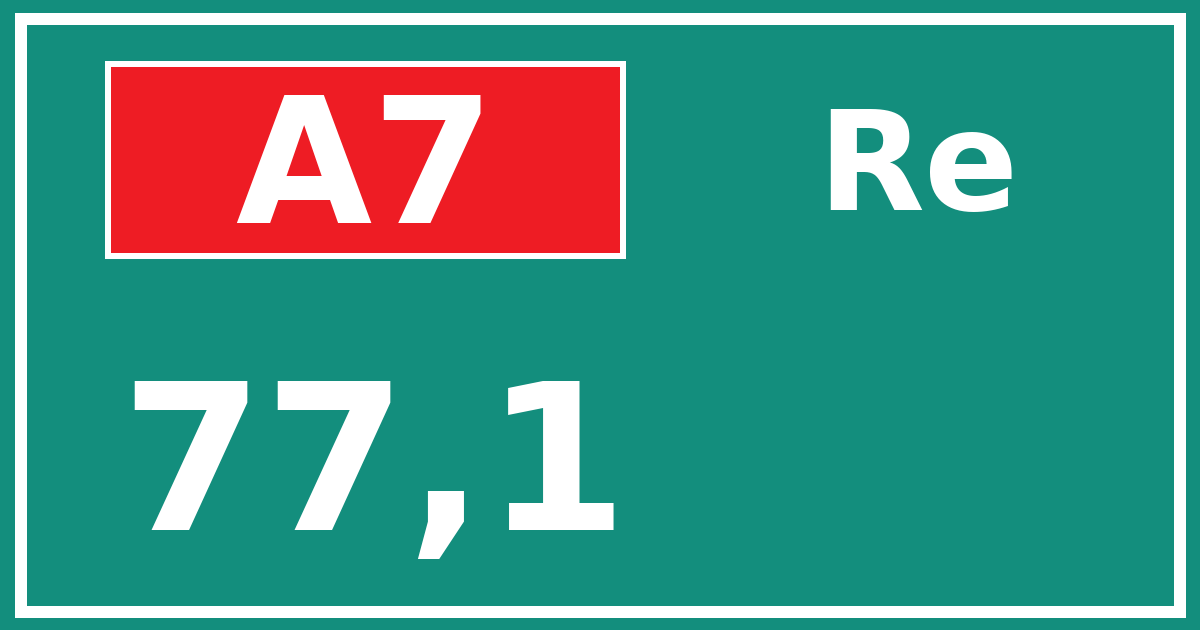 Hectometerbord A7 77,1 zijde Re