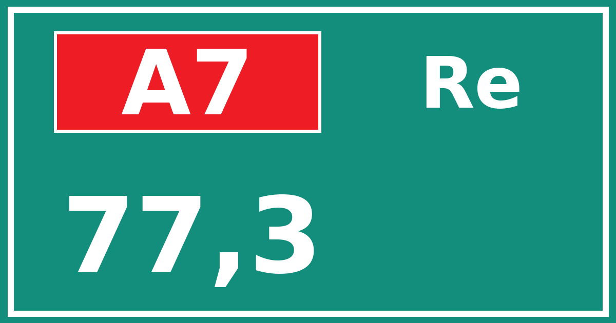 Hectometerbord A7 77,3 zijde Re