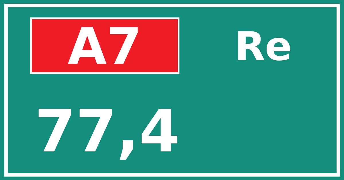 Hectometerbord A7 77,4 zijde Re