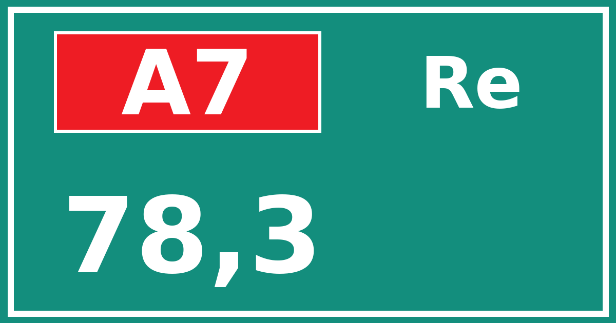 Hectometerbord A7 78,3 zijde Re