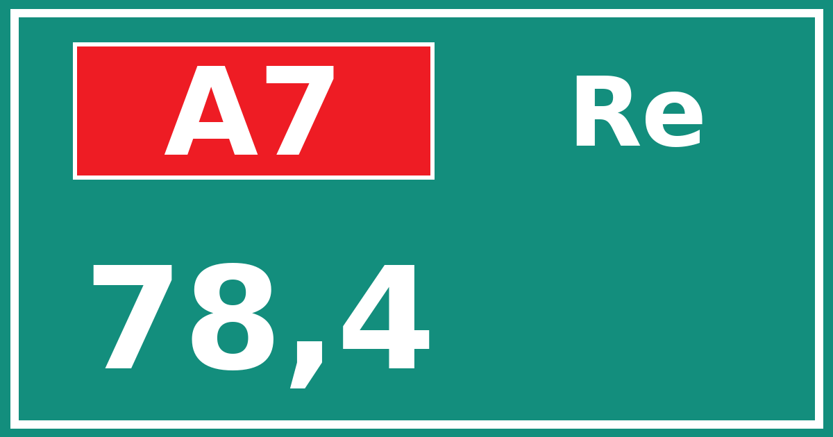 Hectometerbord A7 78,4 zijde Re