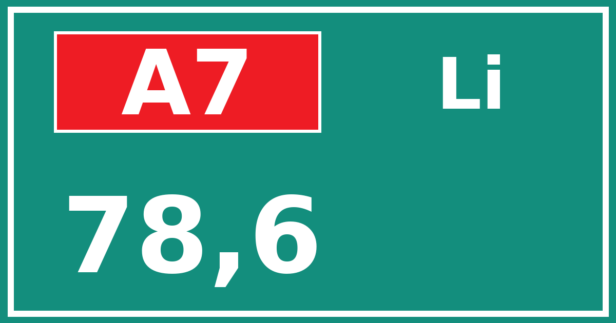 Hectometerbord A7 78,6 zijde Li