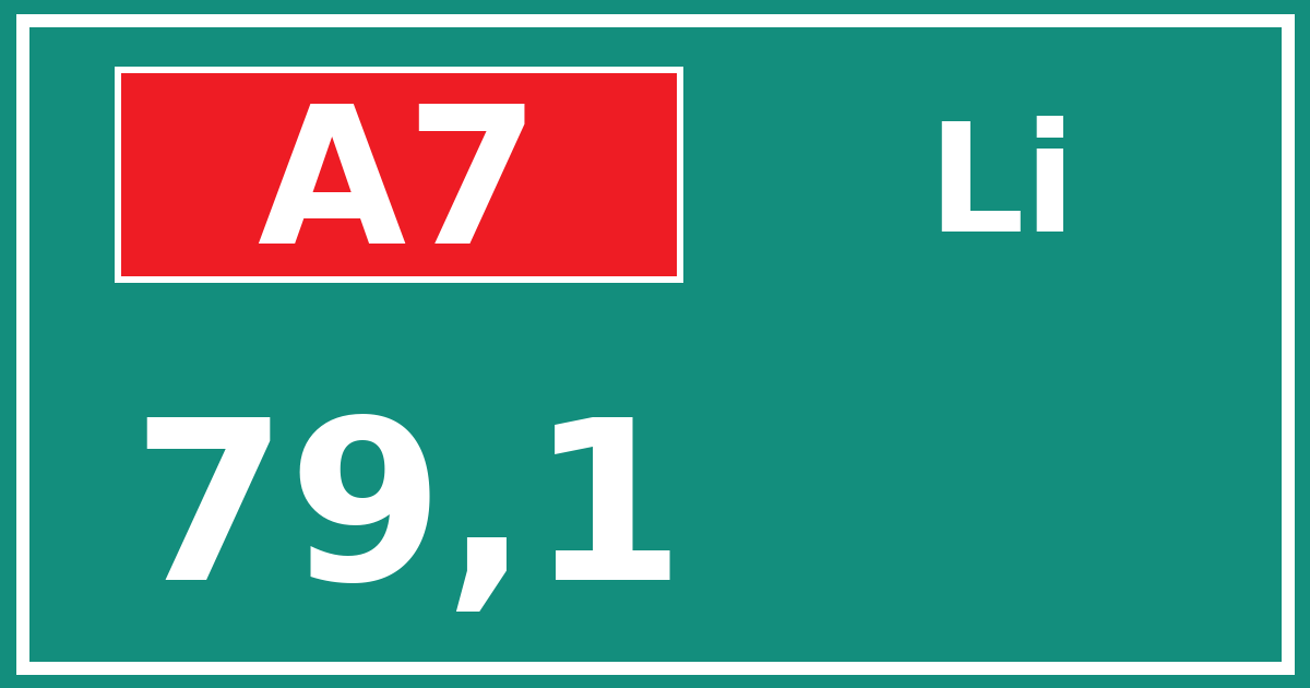 Hectometerbord A7 79,1 zijde Li