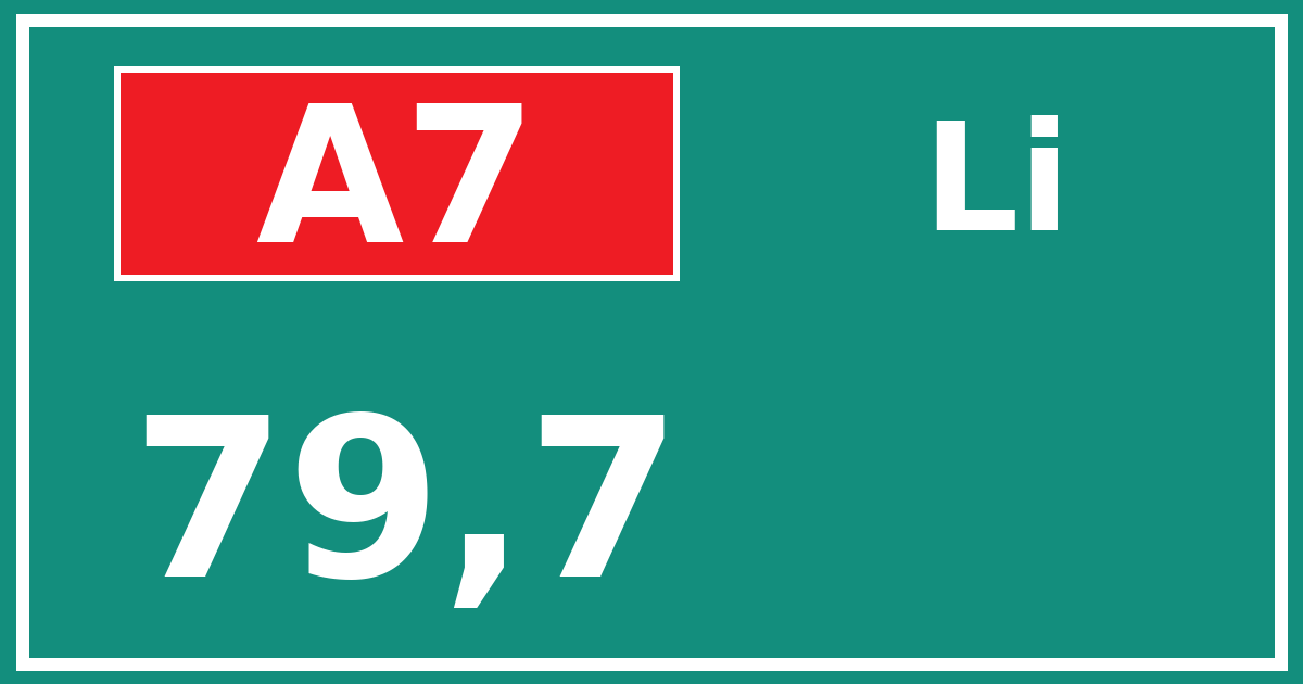 Hectometerbord A7 79,7 zijde Li