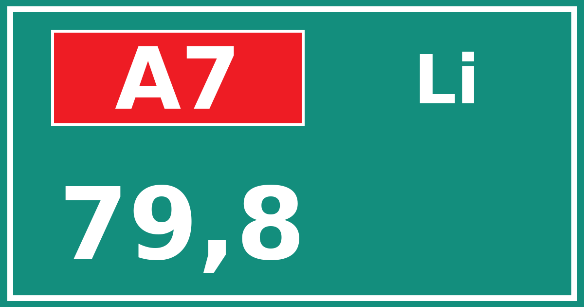 Hectometerbord A7 79,8 zijde Li