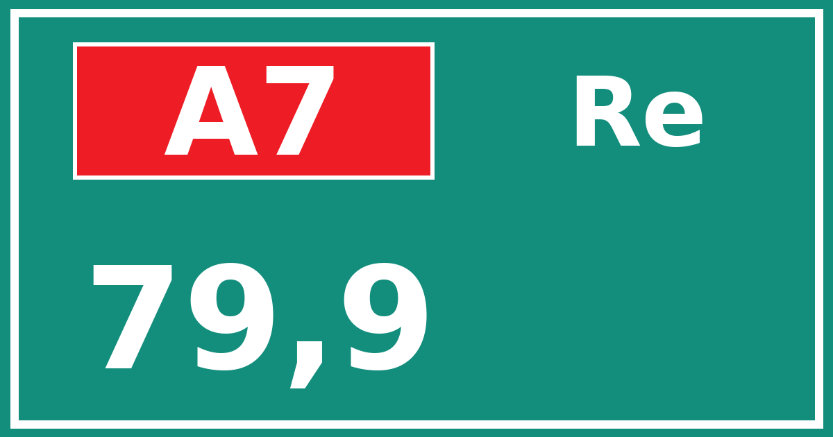 Hectometerbord A7 79,9 zijde Re