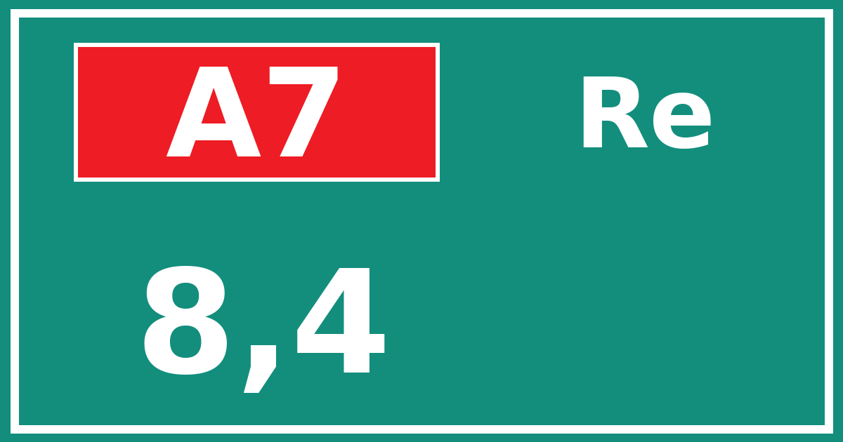 Hectometerbord A7 8,4 zijde Re