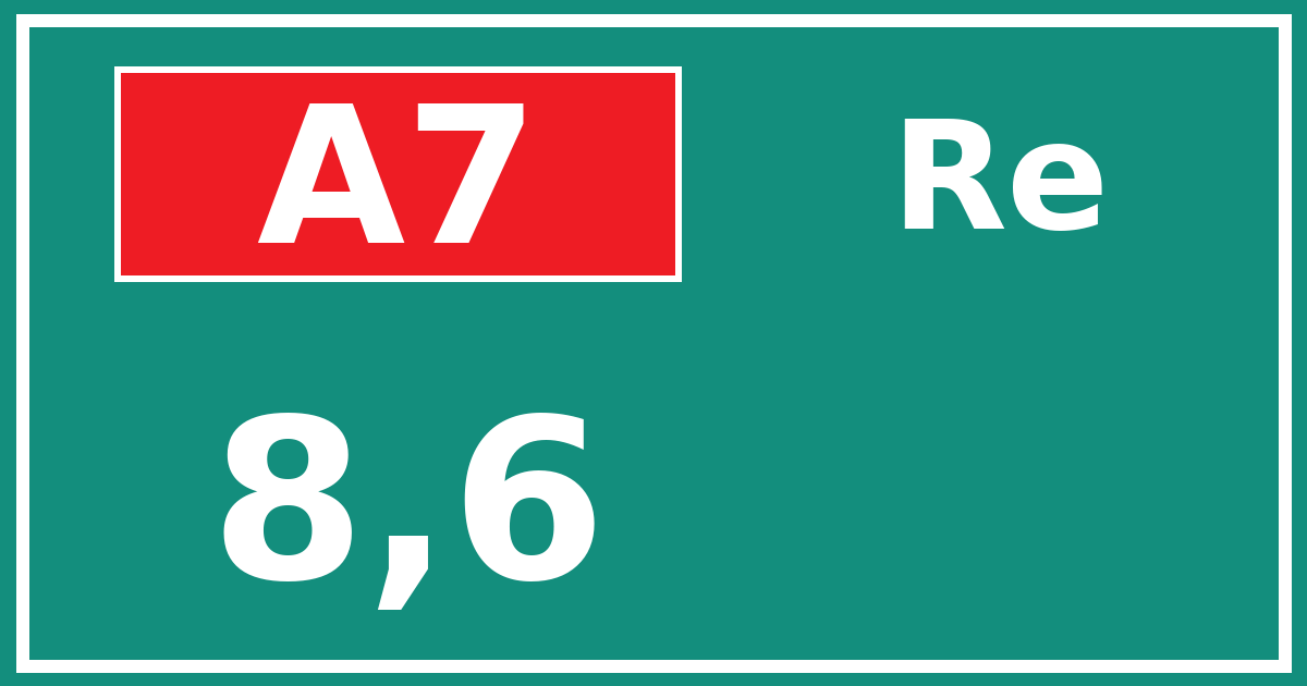 Hectometerbord A7 8,6 zijde Re