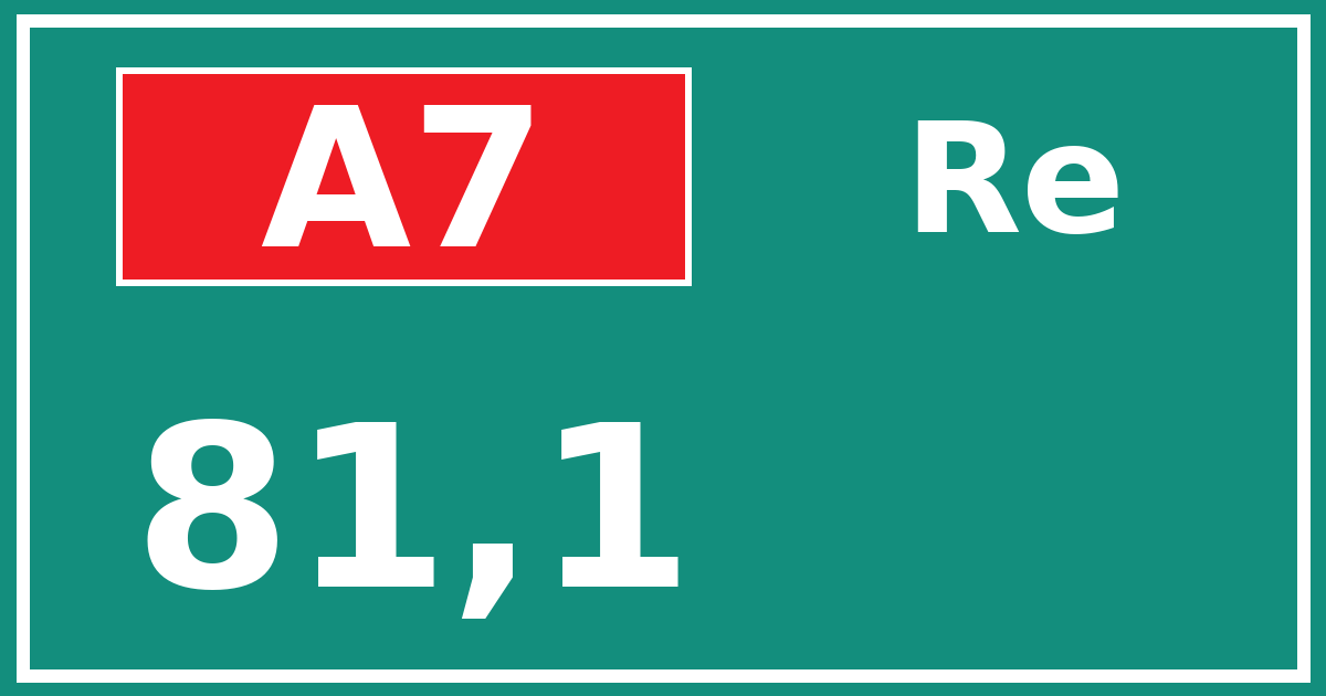 Hectometerbord A7 81,1 zijde Re