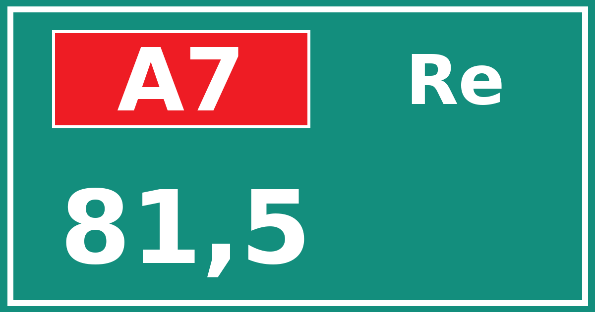 Hectometerbord A7 81,5 zijde Re
