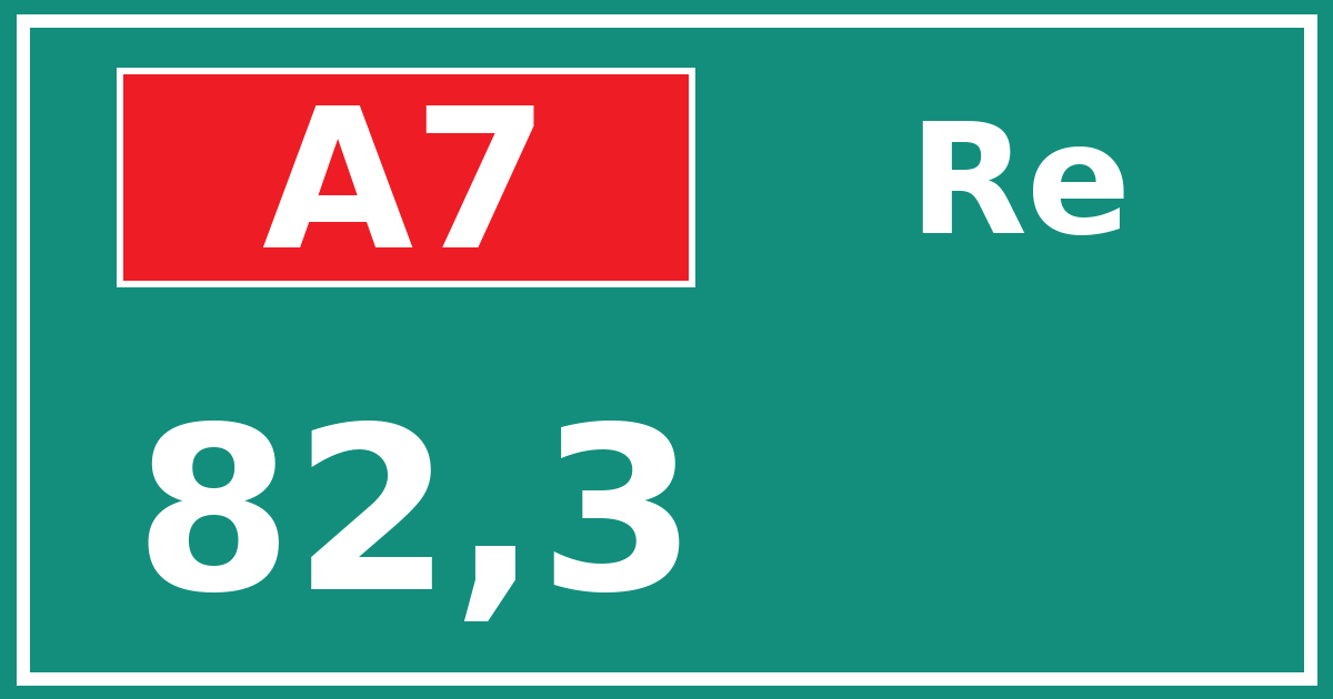 Hectometerbord A7 82,3 zijde Re