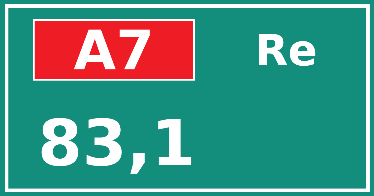Hectometerbord A7 83,1 zijde Re