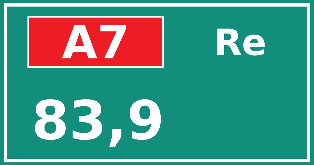 Hectometerbord A7 83,9 zijde Re