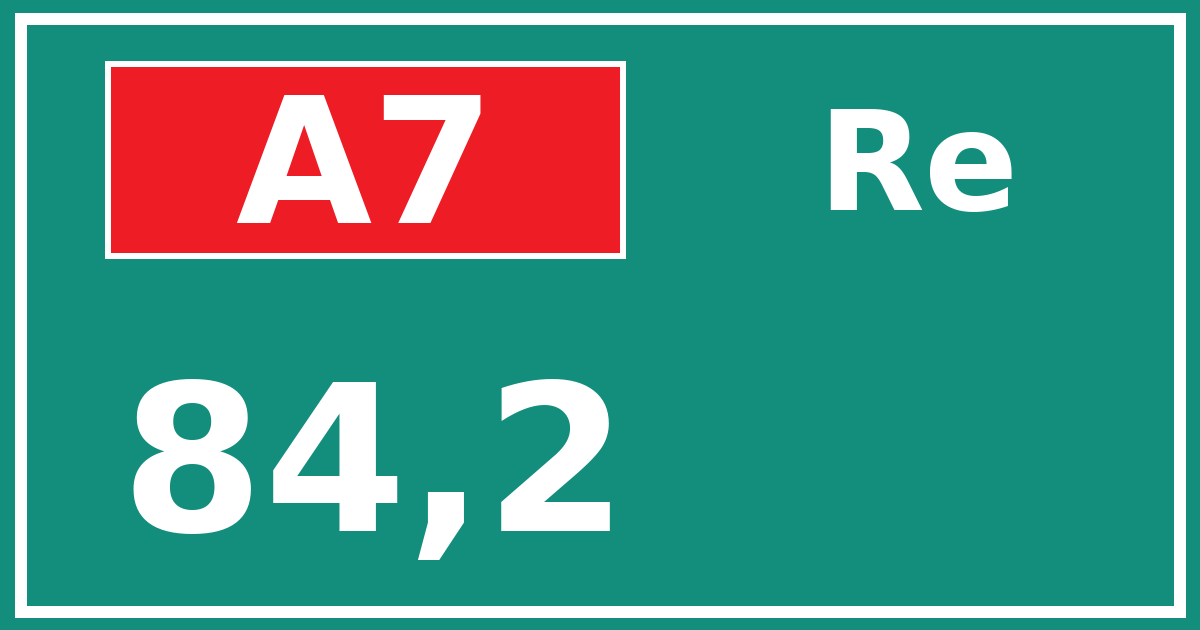 Hectometerbord A7 84,2 zijde Re