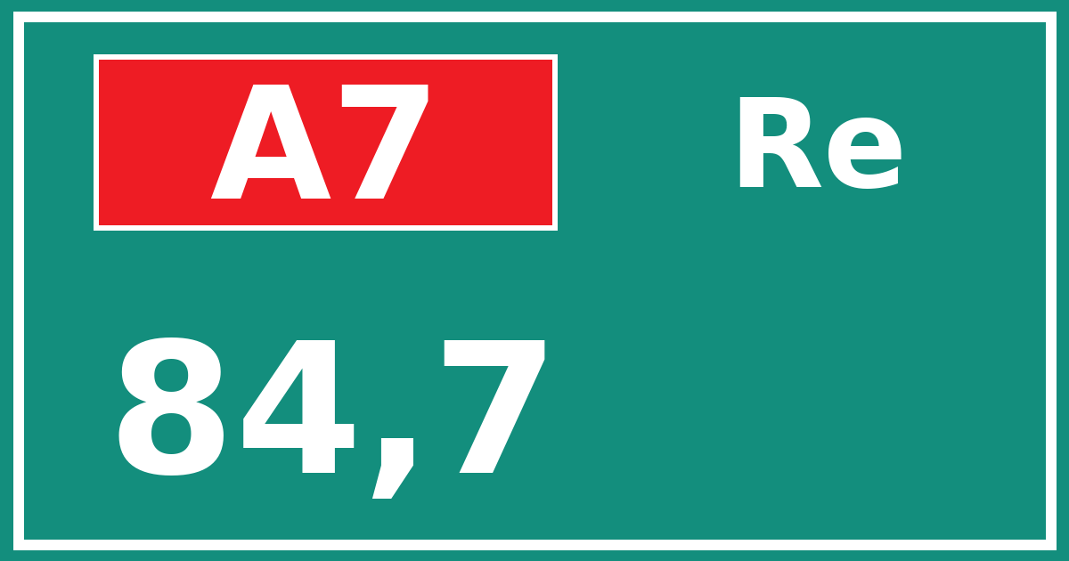 Hectometerbord A7 84,7 zijde Re