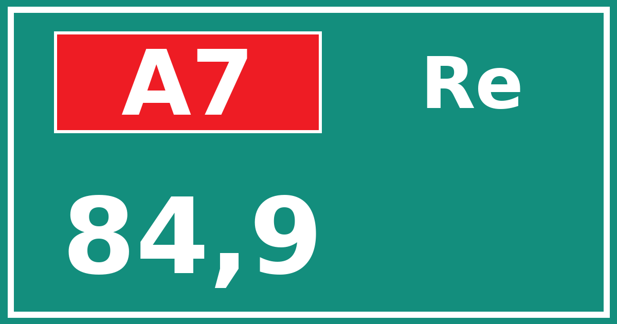 Hectometerbord A7 84,9 zijde Re