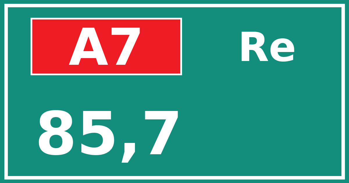 Hectometerbord A7 85,7 zijde Re