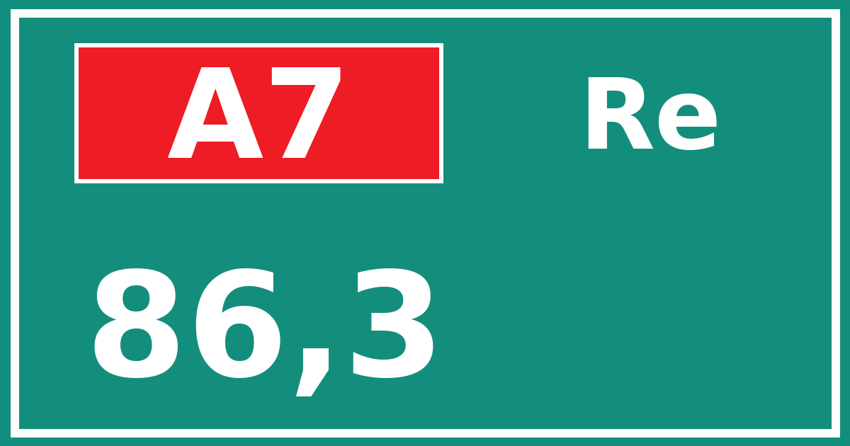 Hectometerbord A7 86,3 zijde Re