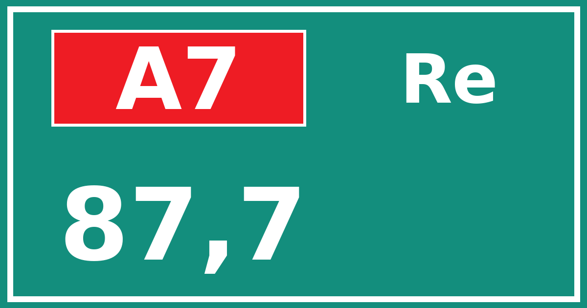 Hectometerbord A7 87,7 zijde Re