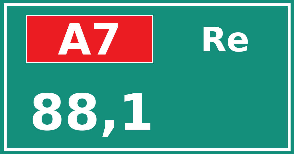 Hectometerbord A7 88,1 zijde Re