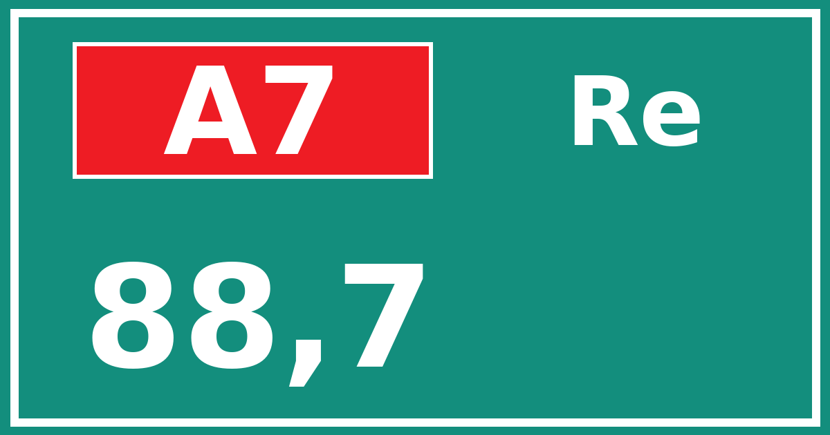Hectometerbord A7 88,7 zijde Re