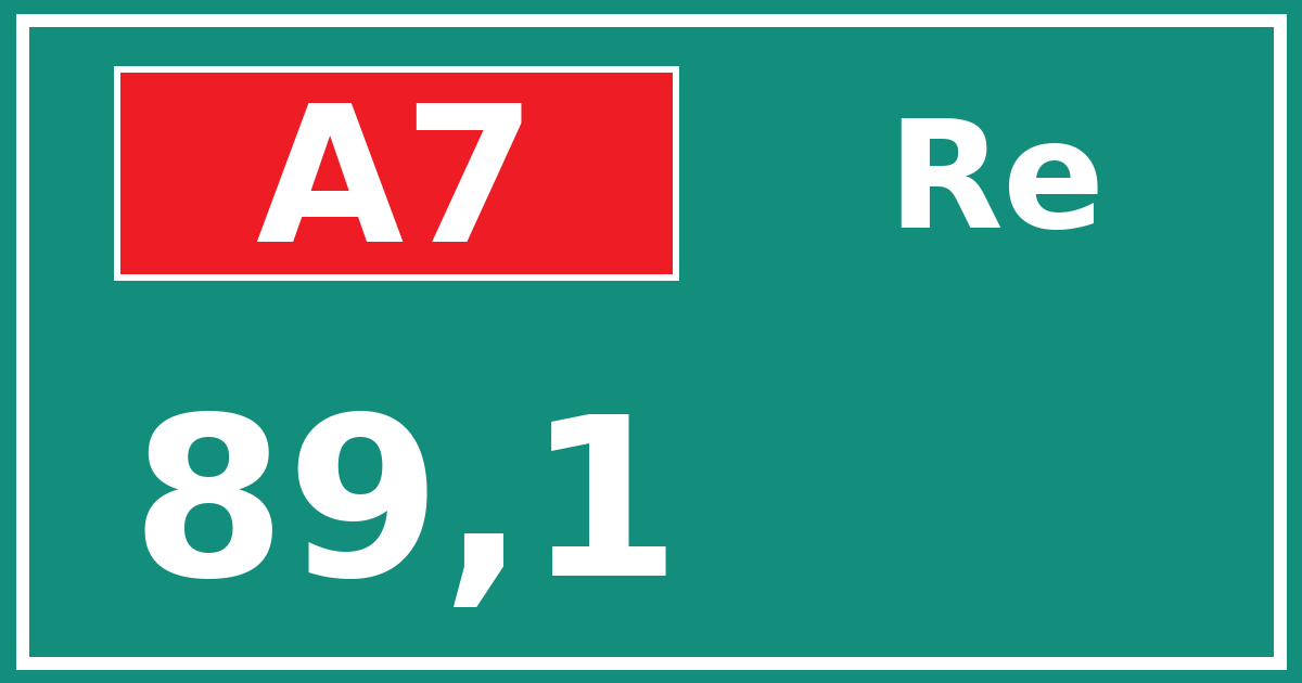 Hectometerbord A7 89,1 zijde Re