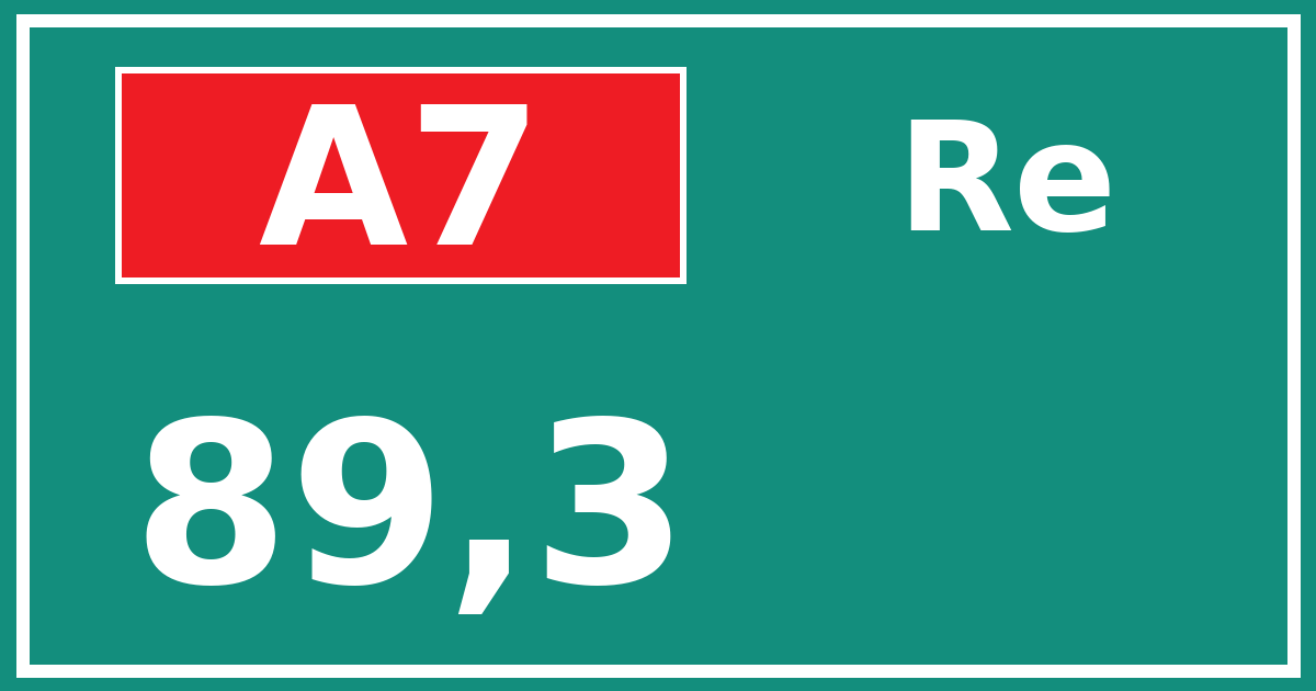 Hectometerbord A7 89,3 zijde Re