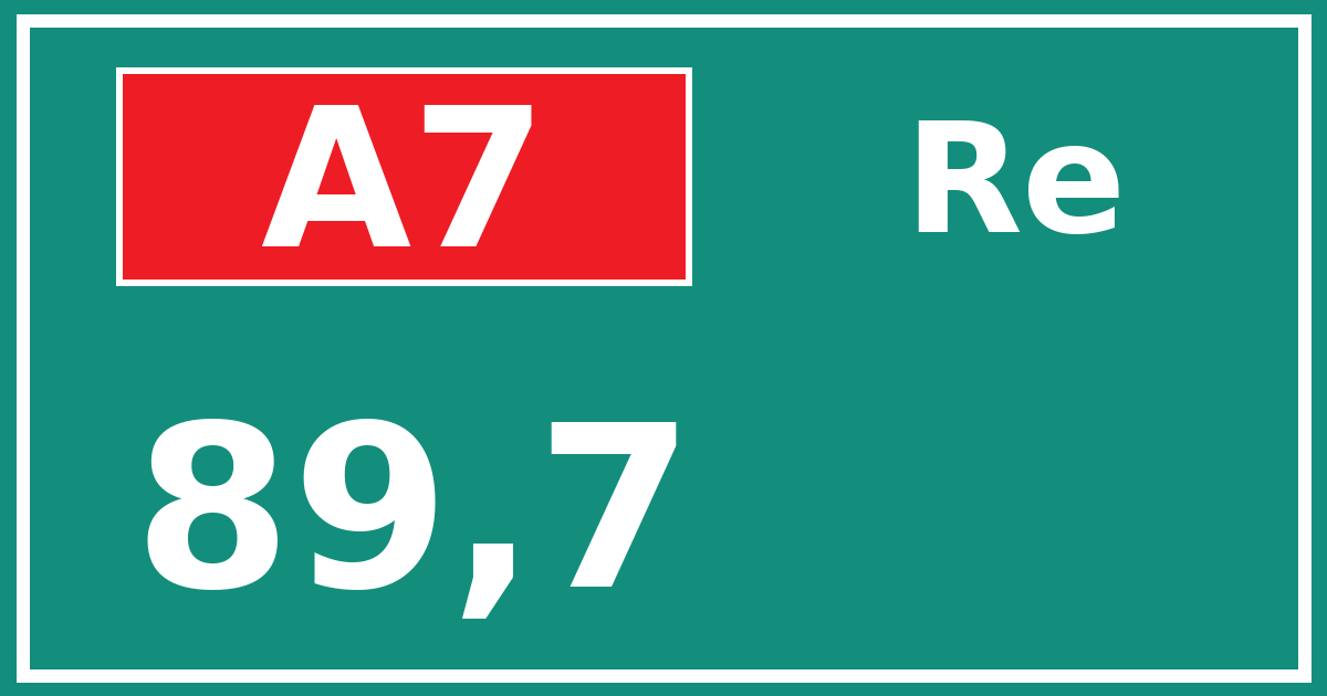 Hectometerbord A7 89,7 zijde Re