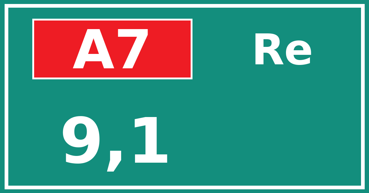 Hectometerbord A7 9,1 zijde Re