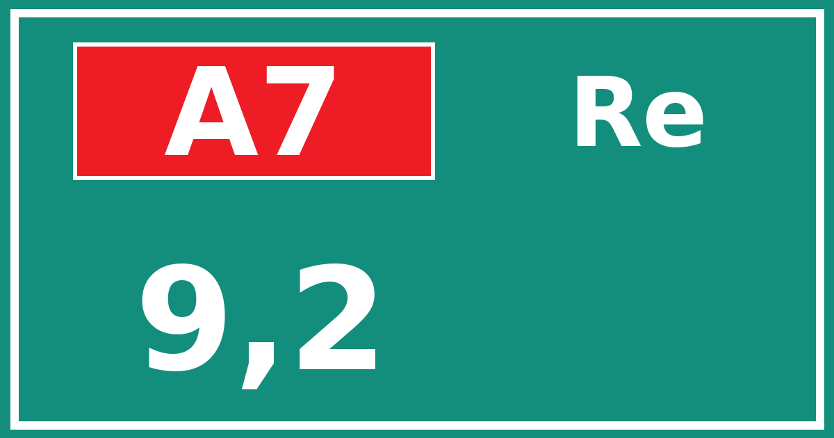 Hectometerbord A7 9,2 zijde Re