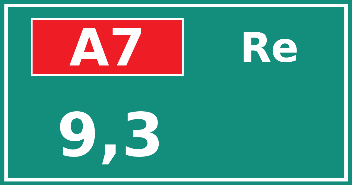 Hectometerbord A7 9,3 zijde Re