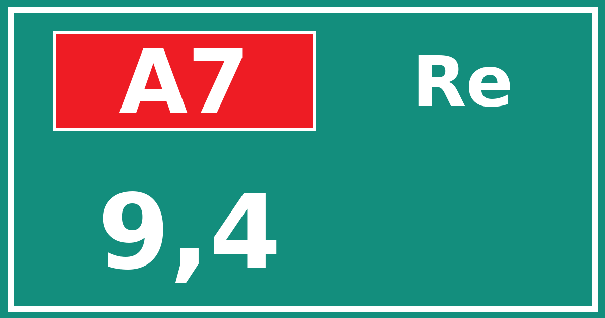 Hectometerbord A7 9,4 zijde Re