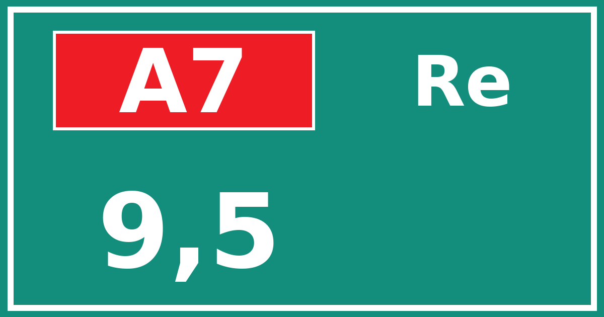 Hectometerbord A7 9,5 zijde Re