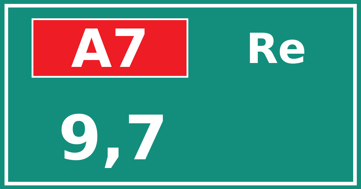 Hectometerbord A7 9,7 zijde Re
