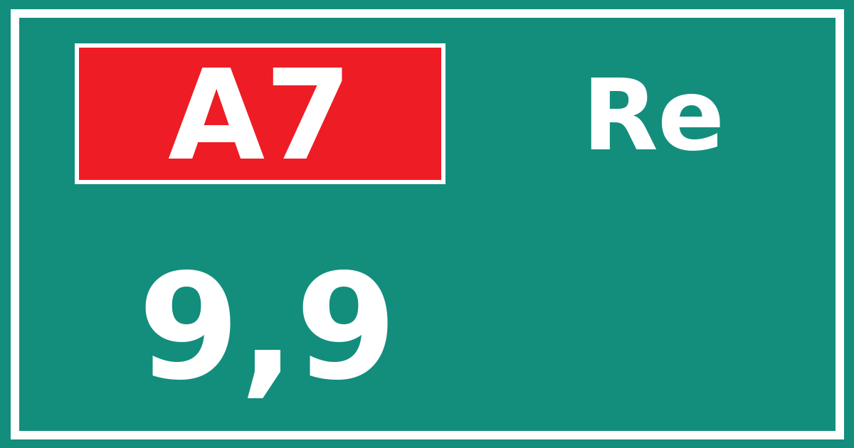 Hectometerbord A7 9,9 zijde Re
