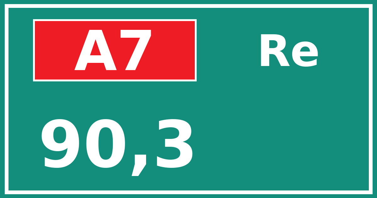 Hectometerbord A7 90,3 zijde Re