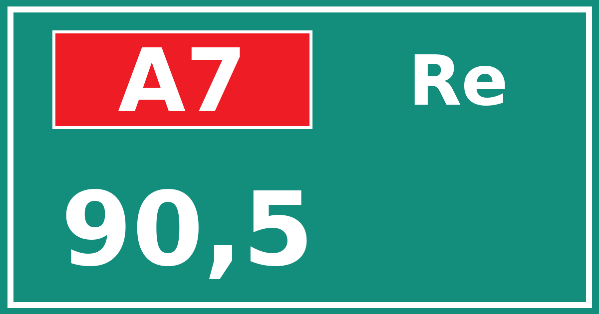 Hectometerbord A7 90,5 zijde Re
