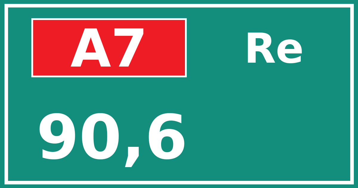 Hectometerbord A7 90,6 zijde Re