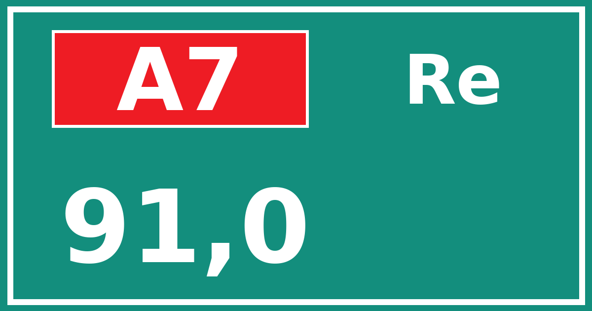 Hectometerbord A7 91,0 zijde Re
